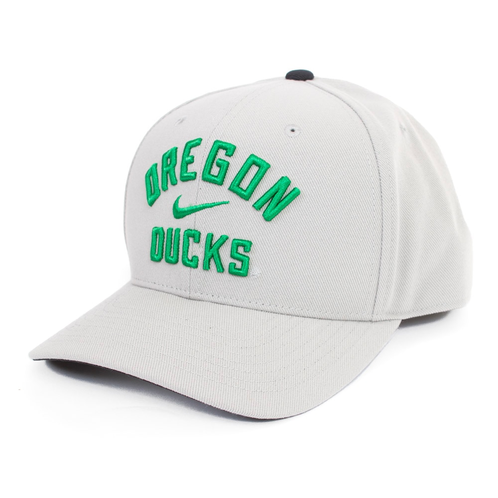 Classic Oregon O, Nike, Grey, Curved Bill, Performance/Dri-FIT, Accessories, Unisex, Structured, Arched Oregon, Ducks, Adjustable, Hat, 916393